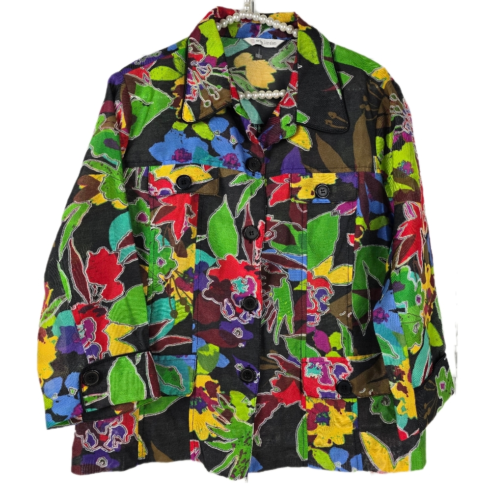 Erin London Colorful Lightweight Sheer Jacket